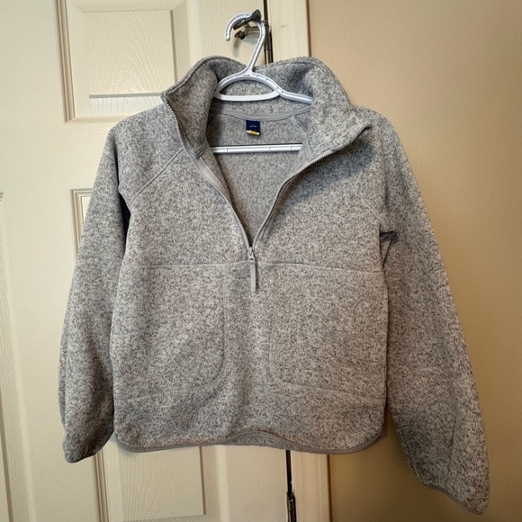 Gray Half-Zip Girl’s Sweater - Picture 2 of 2